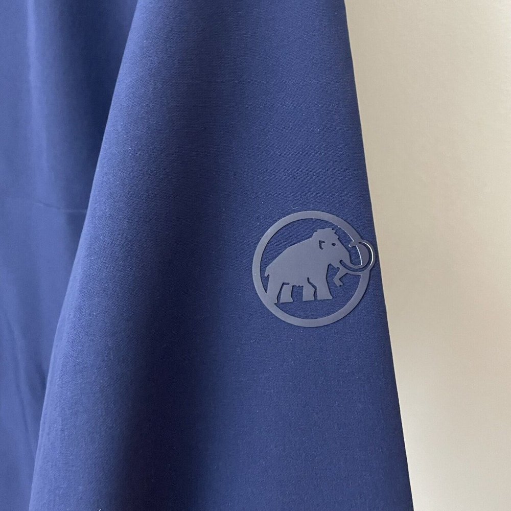 Mammut Macun Jacket Mens M Navy Blue Water Repellent Hooded Soft Shell Coat EUC - Picture 8 of 14